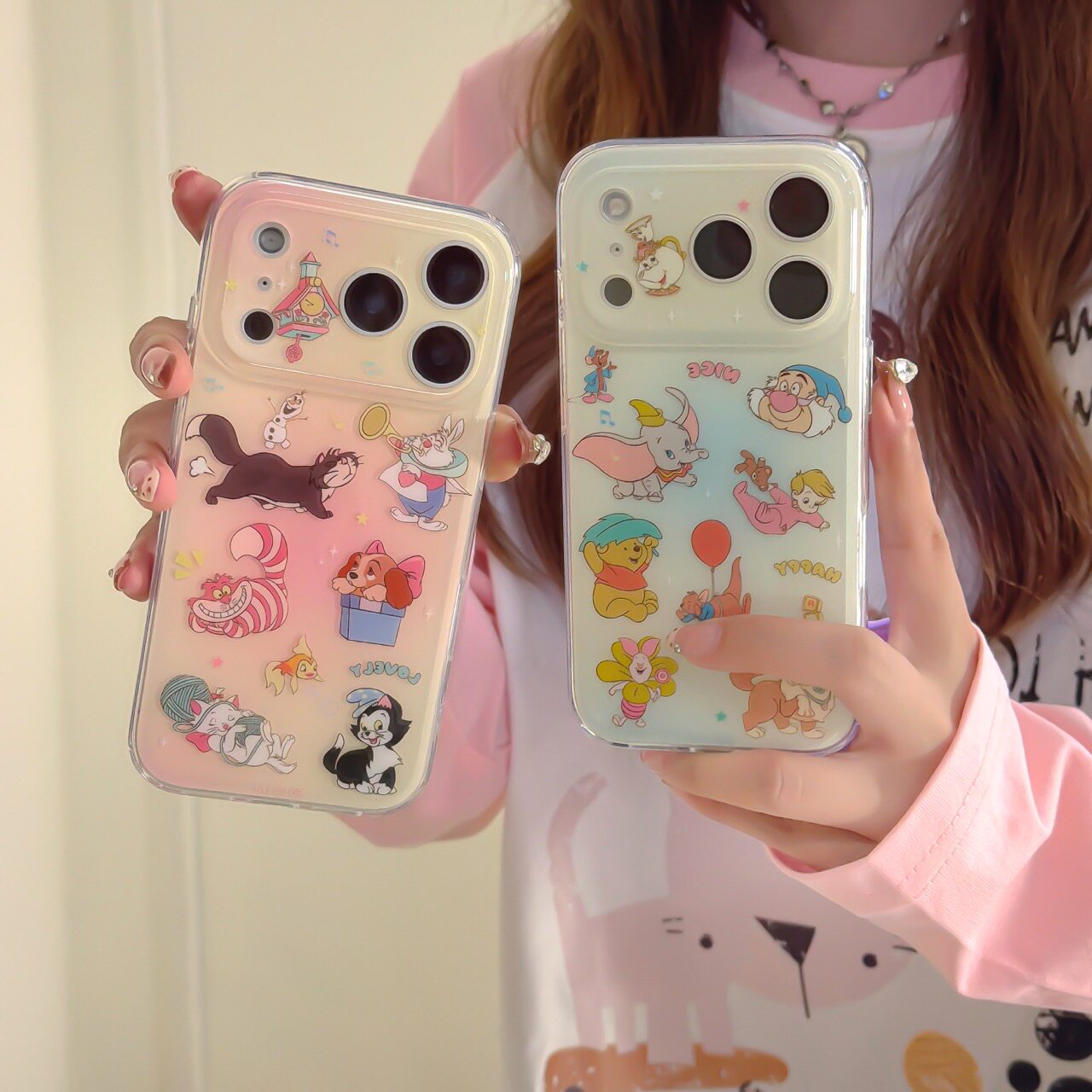迪士尼玛丽猫小飞象卡通适用iPhone17ProMax手机壳全包镜头可爱妙妙猫15P防摔苹果16Pro软壳时尚14PM保护套13