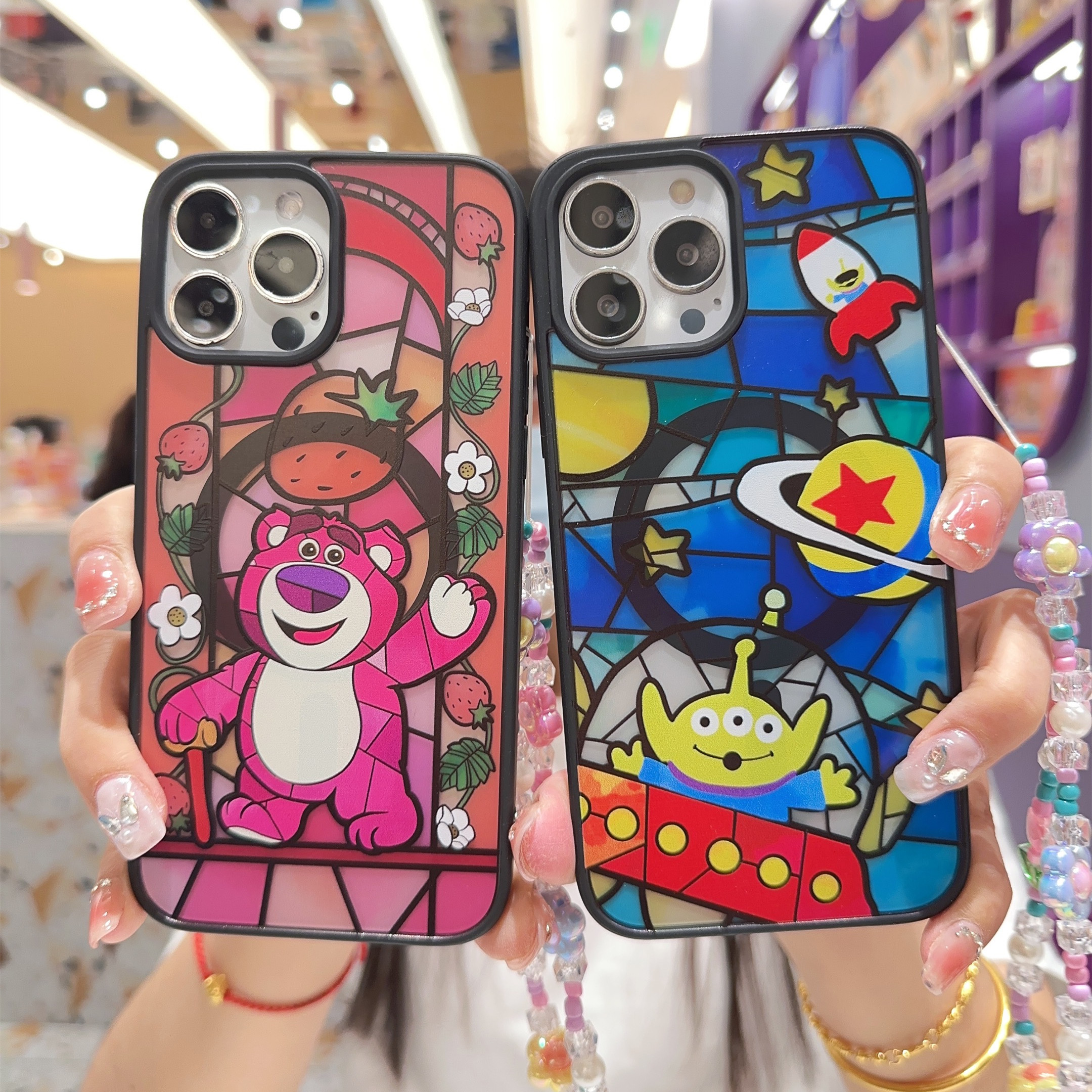 迪士尼三眼仔怪兽可爱磁吸适用iPhone16ProMax手机壳防摔可爱草莓熊i14苹果15pro软壳无线充电13PM保护套情侣