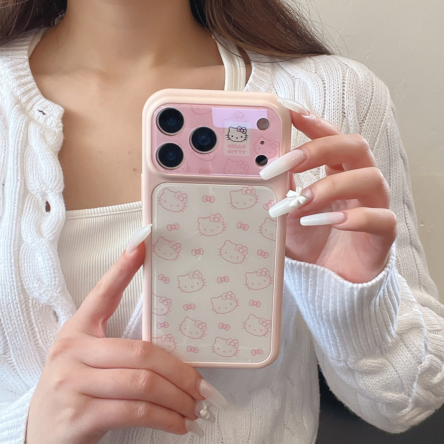 粉色凯蒂猫Kitty猫咪适用苹果iPhone17ProMax手机壳卡通16pro保护套全包防摔镜头15外壳17软壳可爱蝴蝶结女款