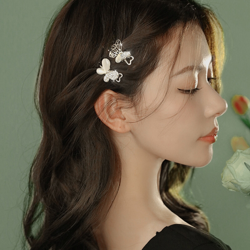 SENDME蝴蝶发夹女士甜美碎发刘海边夹侧边夹子头饰生日新年礼物送