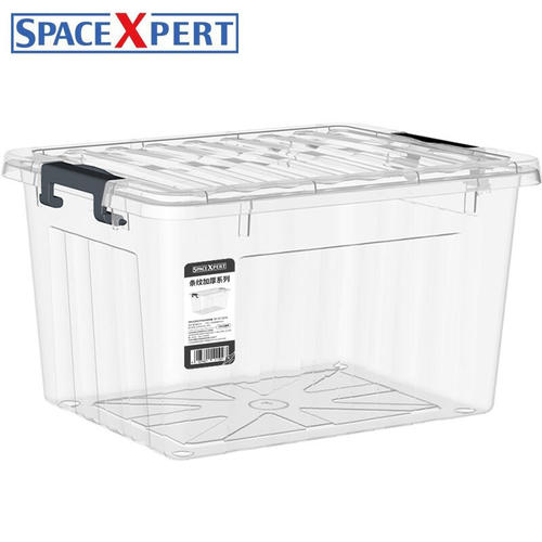 SPACEXPERT塑料收纳箱24L透明单只衣物整理箱口罩收纳箱儿童玩具