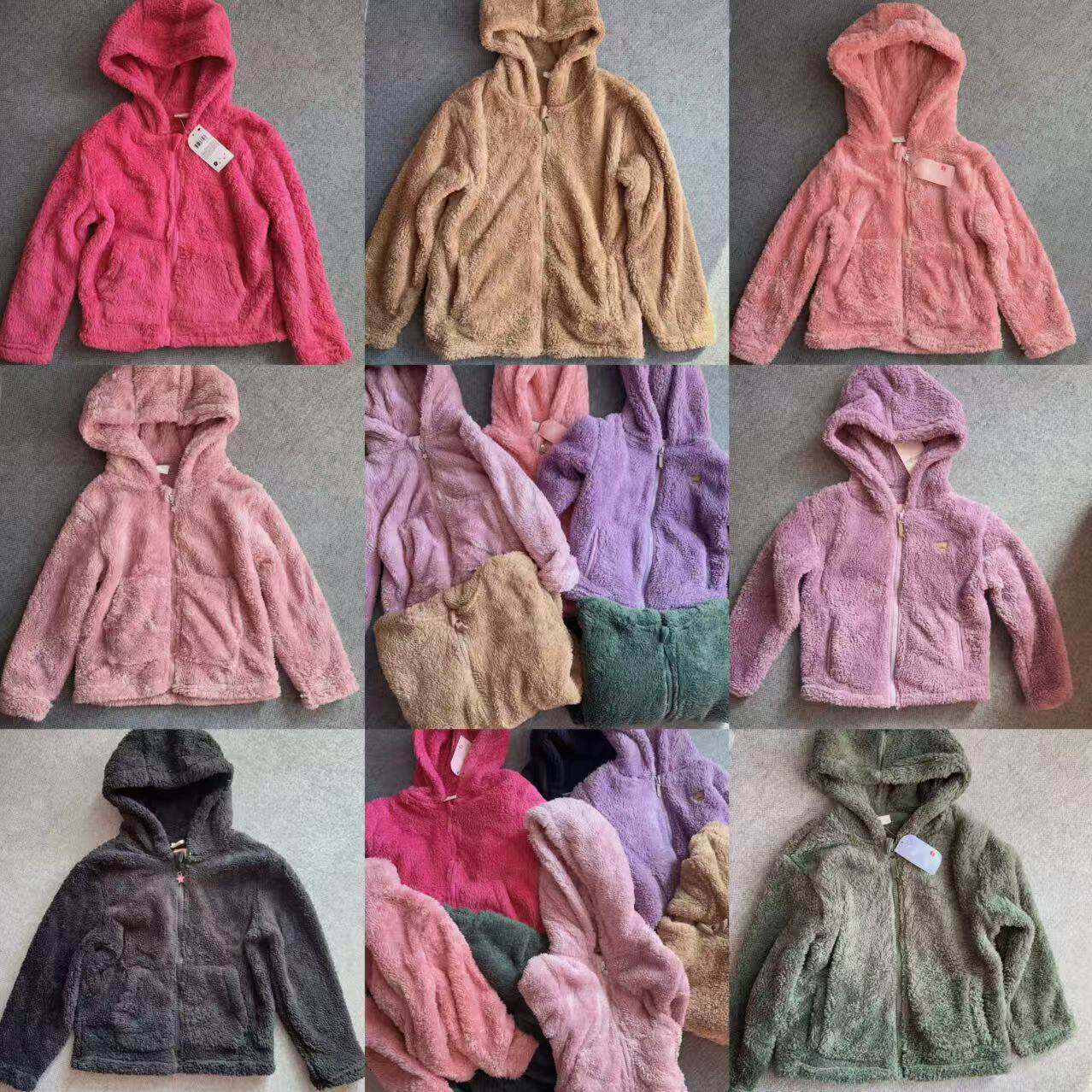 特惠合集外单女童男童4-10秋冬新款连帽珊瑚绒拉链衫毛毛衣外套