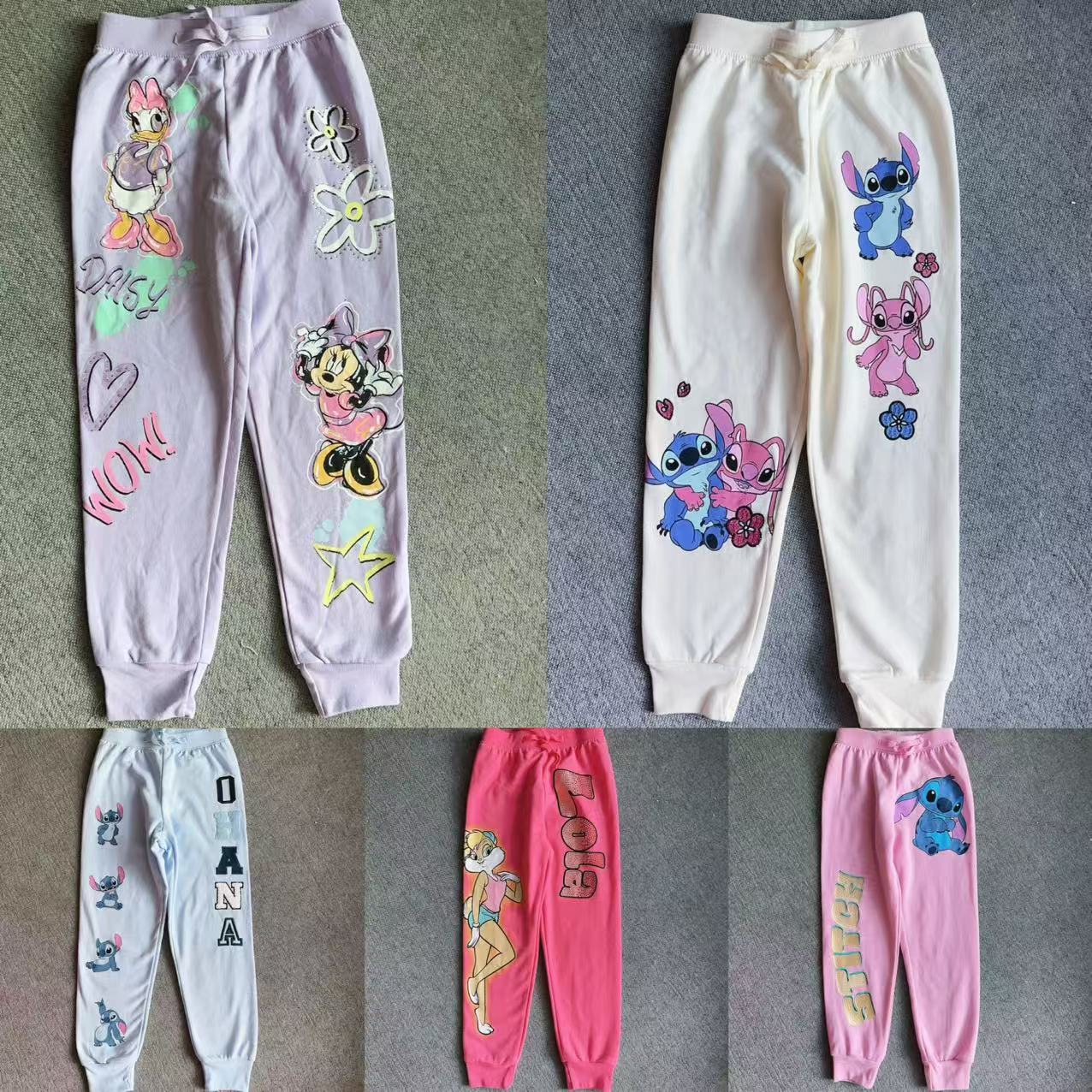 合集外单女童4-16秋冬加绒卡通动物兔子史迪奇百搭可爱休闲裤长裤