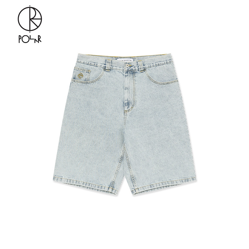 Polar Skate Co Big Boy Shorts 刺绣纯棉宽松运动牛仔五分短裤男