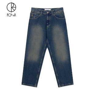 Skate 新配色做旧复古宽松阔腿老爹街头牛仔裤 Pants Polar
