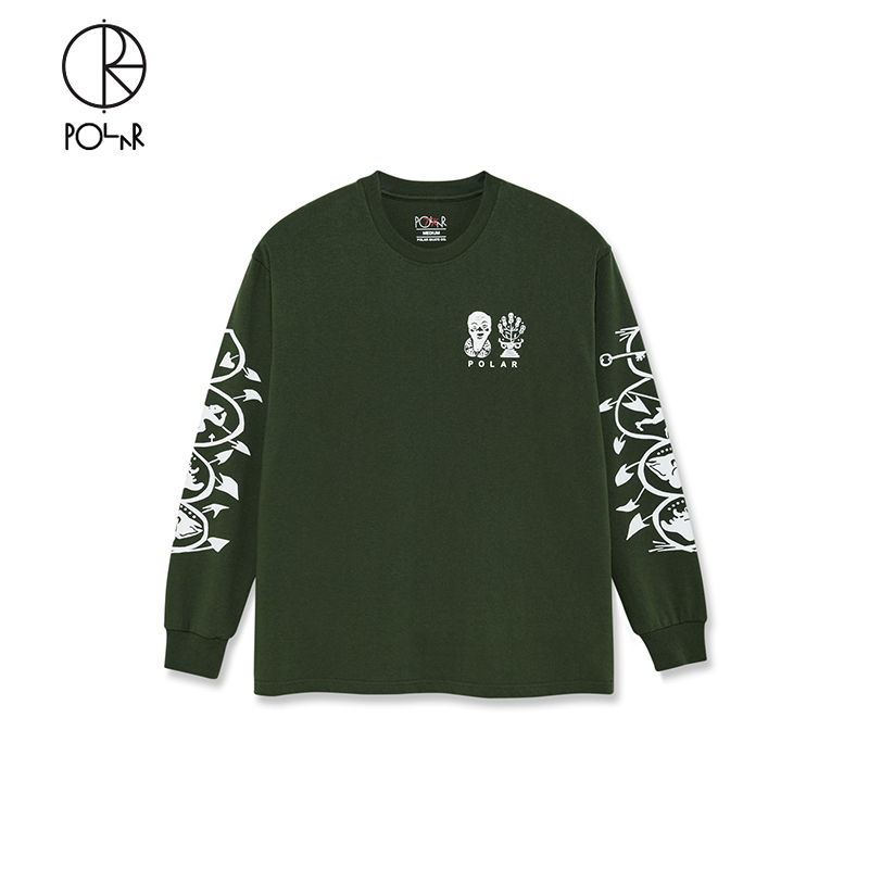 PolarSkateCo图腾印花长袖T恤