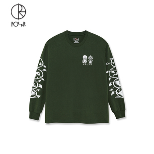 Skate 手臂图腾印花运动宽松纯棉长袖 Tee T恤男 Spiral Polar