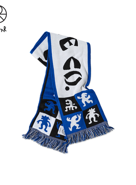 Polar Skate Co Checkers Football Scarf 经典艺术针织流苏围巾