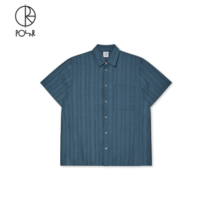 Tim Shirt 复古条纹宽松休闲滑板运动男短袖 Polar 衬衫 Skate