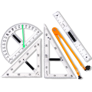 教学用大号磁性塑料三角板套装量角器米尺子初中多功能圆规粉笔白板笔教师绘图制图工具尺三角尺数学专用教具