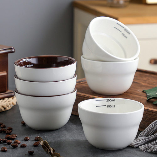 加厚陶瓷咖啡豆SCAA专业比赛杯测碗cupping cup咖啡品评测碗200ml