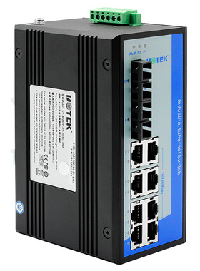 宇泰(UOTEK) 工业级8+2G千兆交换机2光8电单模多模以太网光电交换机非网管UT-60208F系列