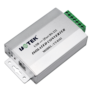 宇泰(UTEK)USB转2口RS232光电隔离接口协议转换器 正品UT-8102