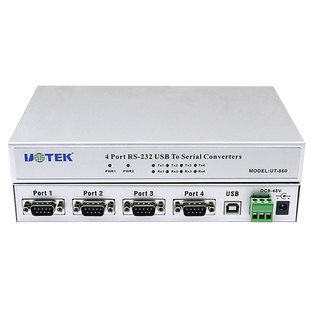 宇泰(UTEK) 工业级 USB转4口RS232串口转换器 com口转接器 UT-860