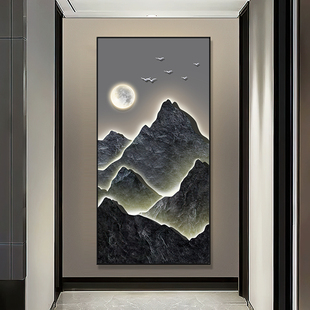 高档客厅入户玄关装饰画现代轻奢正对门走廊过道简约挂画时光流转