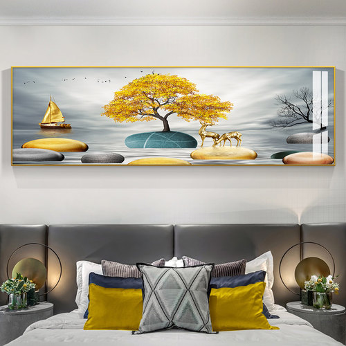 卧室床头装饰画现代简约主卧房间沙发背景墙面壁画客厅轻奢挂画 - 封面