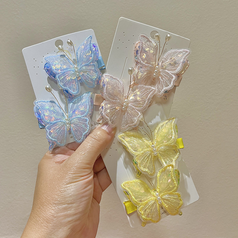 儿童刺绣珍珠蝴蝶发夹女童小公主超仙发卡碎发对夹小女孩古风发饰,童装/婴儿装/亲子装,发饰,淘宝优惠券,粉丝福利购,淘宝优惠卷