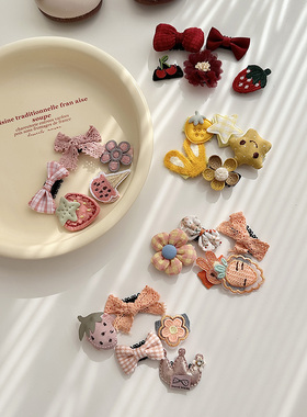 婴儿小号汗毛发夹女宝宝不伤发胎毛小夹子儿童可爱超萌婴幼儿头饰