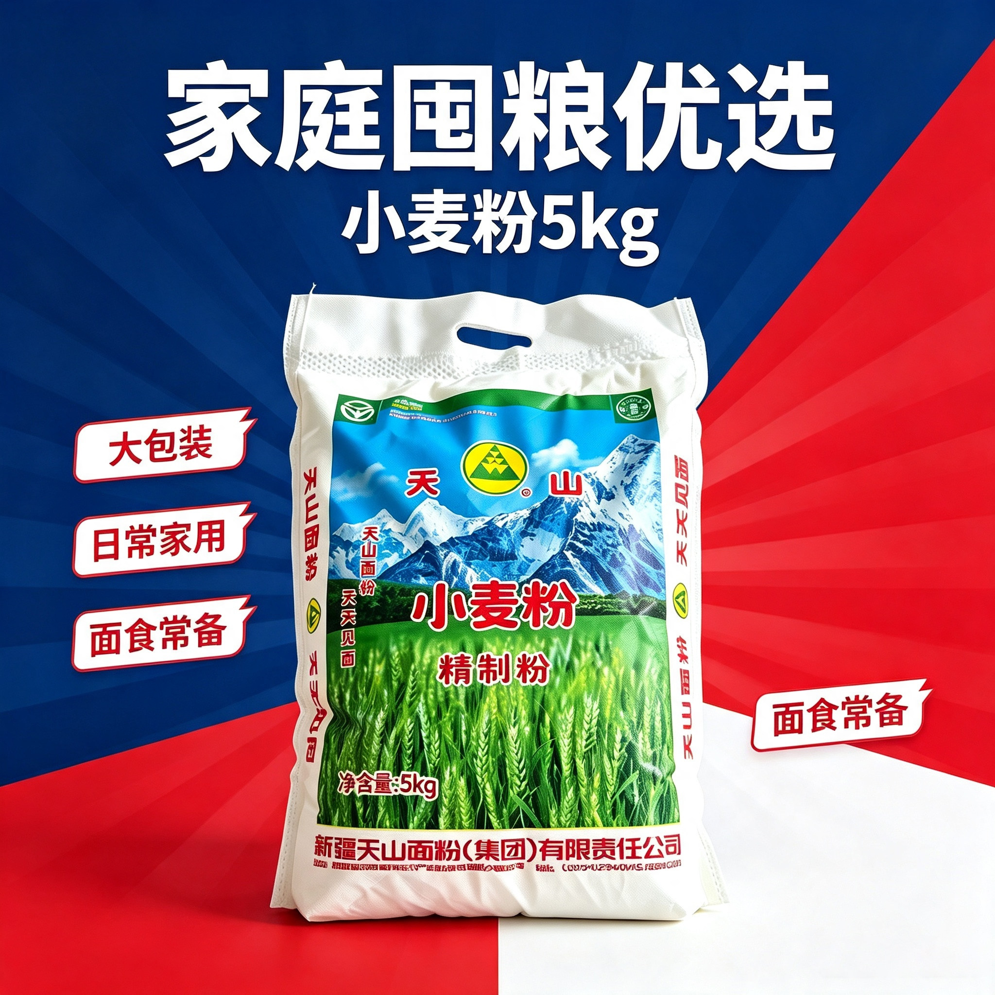 新疆天山面粉10斤装家用包子馒头