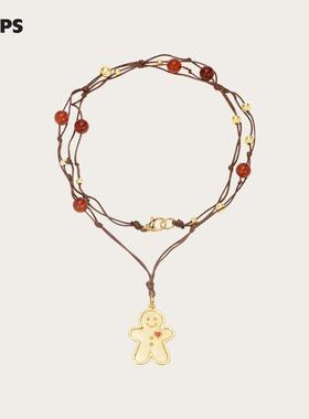 CHEZ LOOPS姜饼甜心项链 原创小众设计氛围感项链女2025年新款