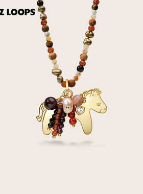 CHEZLOOPS红玛瑙珍珠马毛衣链