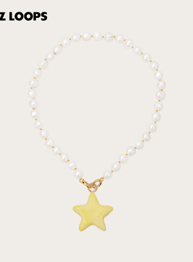 CHEZ LOOPS陶瓷星愿项链 原创小众设计天然珍珠吊坠颈链生日礼物