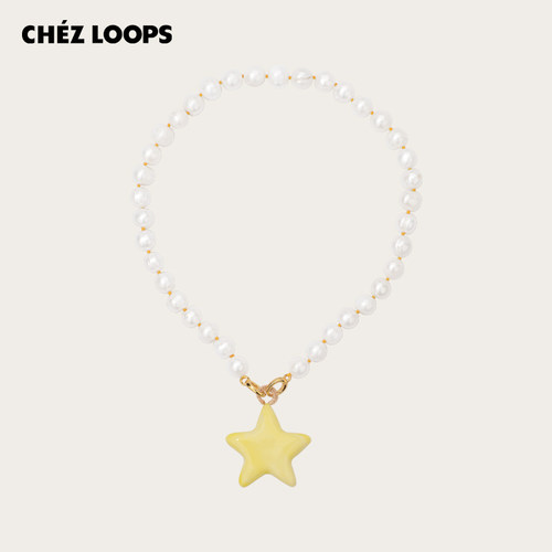 CHEZ LOOPS陶瓷星愿项链 原创小众设计天然珍珠吊坠颈链生日礼物