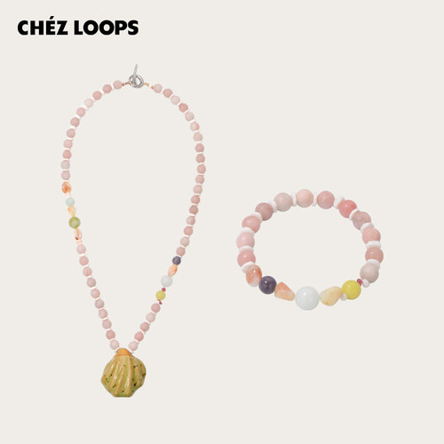 CHEZ LOOPS绮梦陶瓷项链 原创高级感小众设计珊瑚光芒手链组合