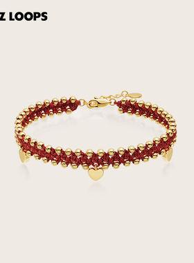 CHEZLOOPS镀金编织红绳手链