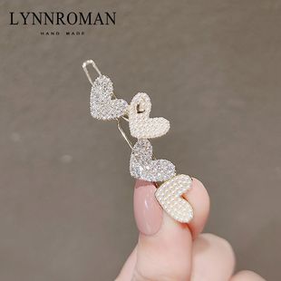 韩国优雅卡扣爱心发夹刘海夹一字夹少女发卡顶夹青蛙扣简约夹子