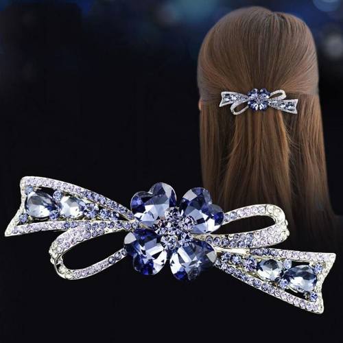 后脑勺水钻合金发夹弹簧夹
