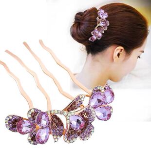 简约铁质发簪发插发夹丸子头盘发器发卡插梳盘发工具拉发器穿发针