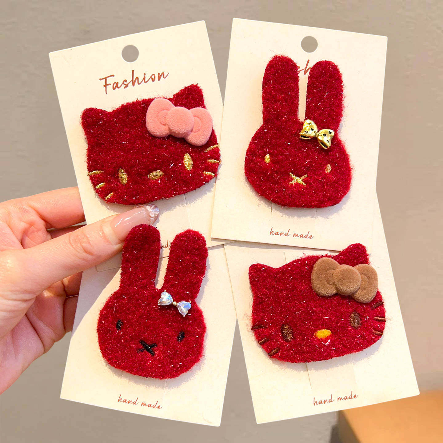 卷糖果儿童发夹刺绣兔子kt猫猫发夹植绒蝴蝶结百搭趣味碎发刘海夹,童装/婴儿装/亲子装,发饰,淘宝优惠券,粉丝福利购,淘宝优惠卷