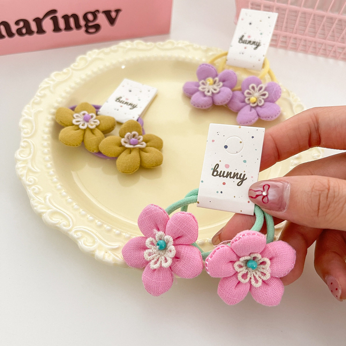 卷糖果儿童发绳布艺花朵发圈女甜美可爱串珠花朵高马尾小清新发饰,童装/婴儿装/亲子装,发饰,淘宝优惠券,粉丝福利购,淘宝优惠卷