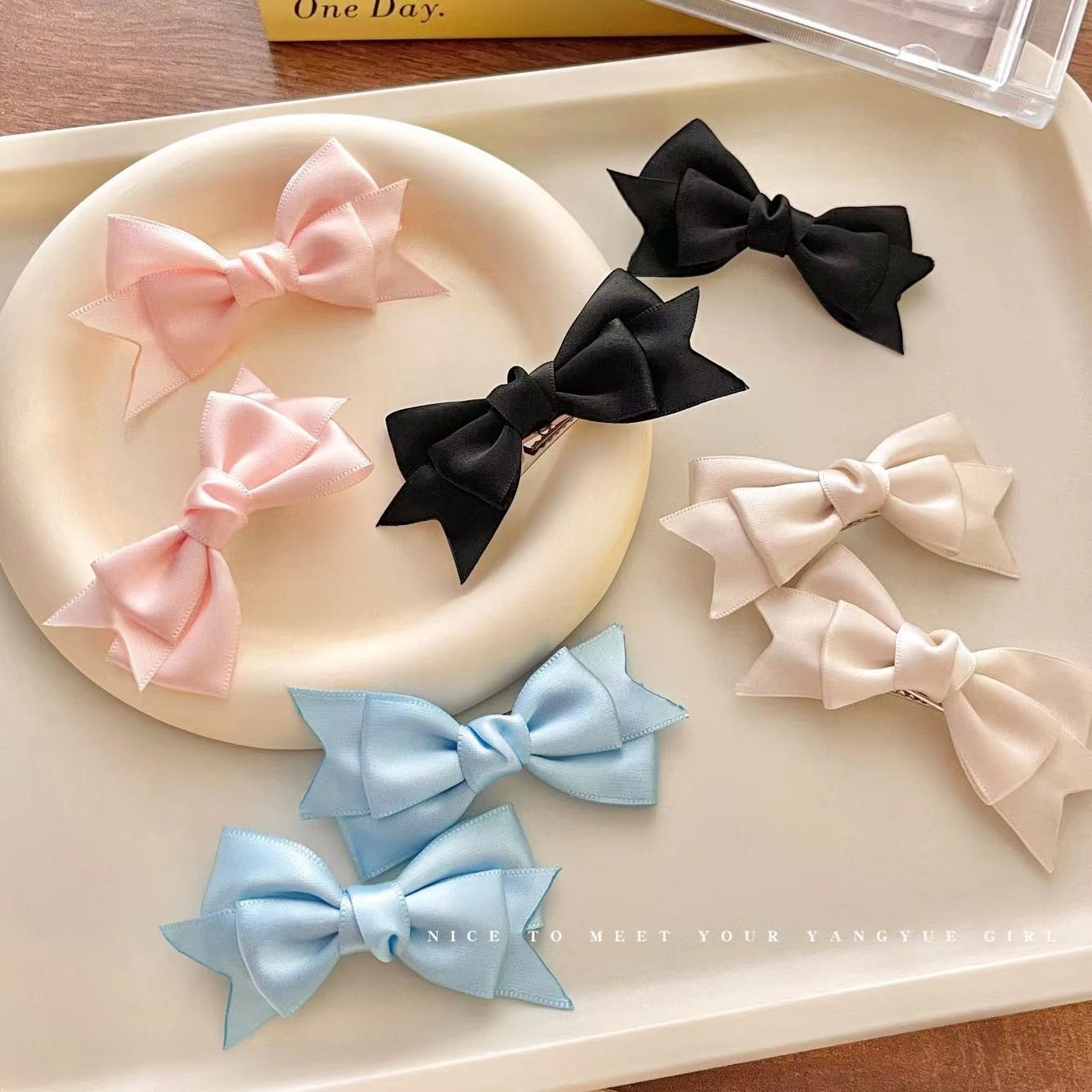 甜美小公主蝴蝶结发夹儿童发饰可爱女生女童百搭碎发侧边刘海发卡