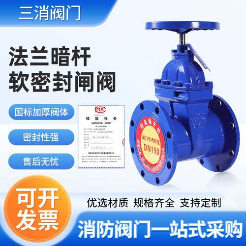 Z45X法兰暗杆软密封闸阀手动阀门市政自来水法兰闸阀DN65 80 100