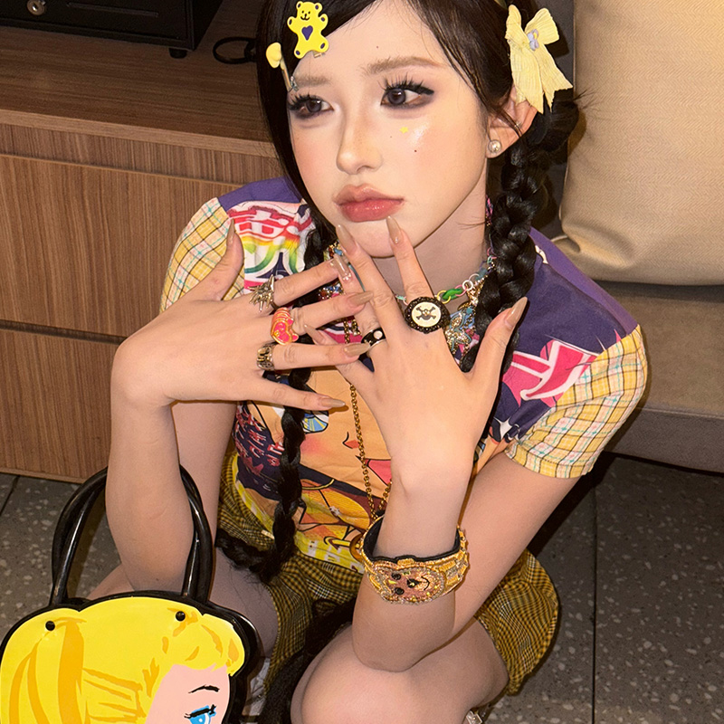 夏季DIETGRRRL2024印花动漫百搭