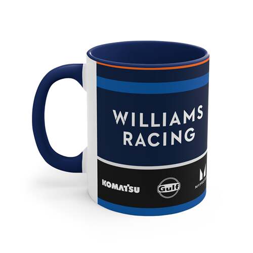 Williams赛车涂装马克杯深蓝色陶瓷咖啡杯带柄车迷创意水杯