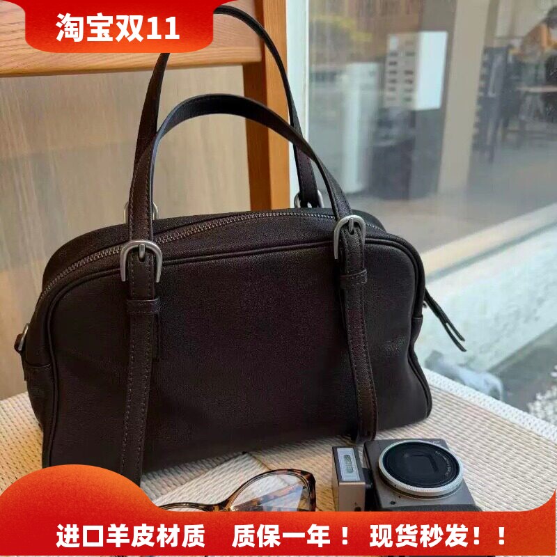 植鞣羊皮悠悠保龄球包真皮波士顿