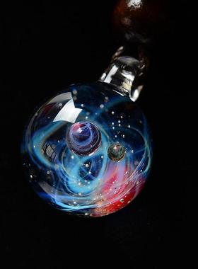 宇宙星空玻璃球梦幻吊坠天体