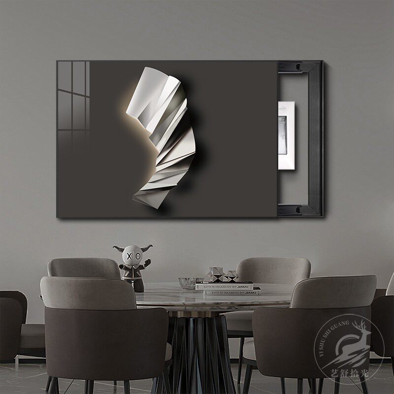 现代轻奢电表箱装饰画高级感简约饭厅配电箱弱电闸盒开关遮挡挂画