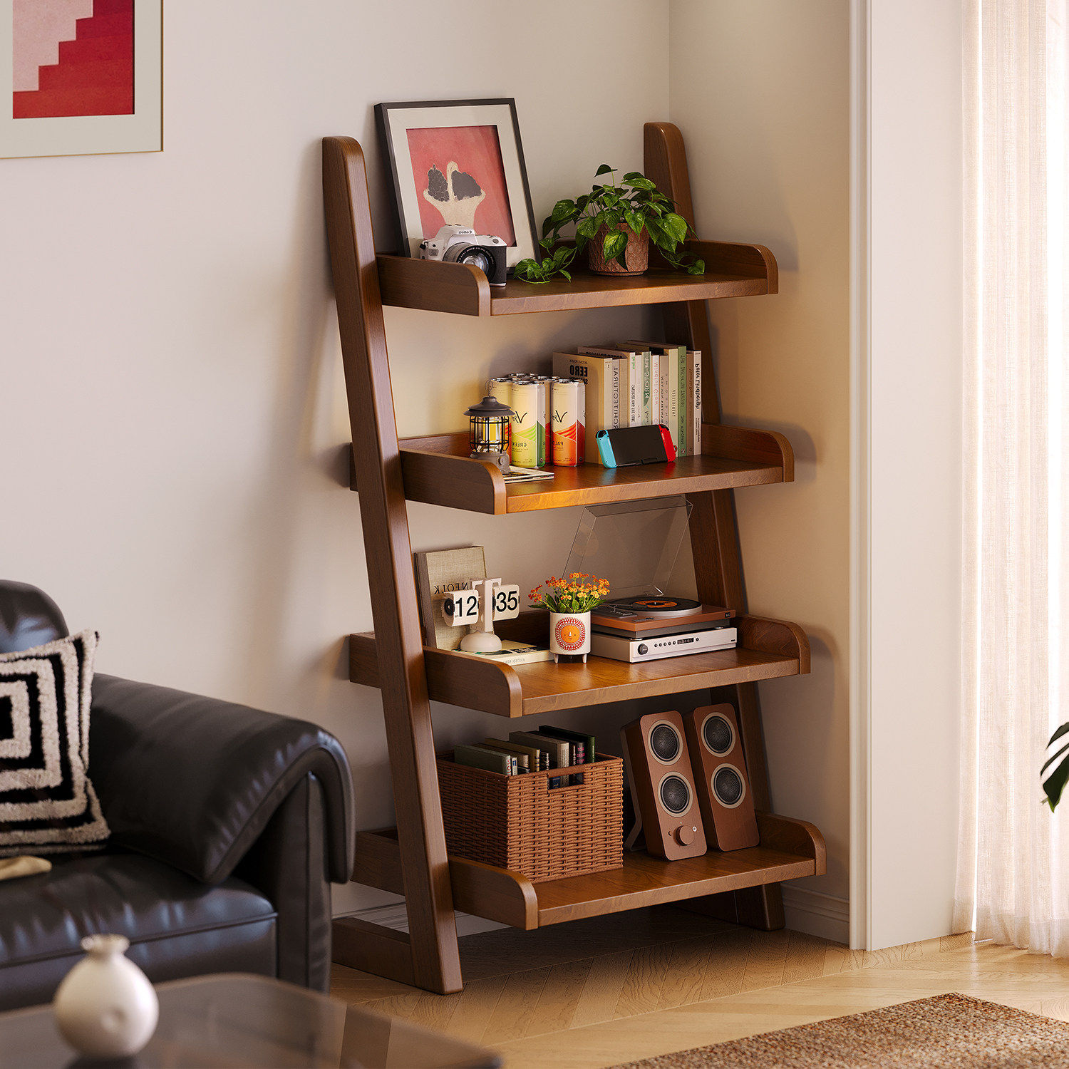 客厅沙发边书架一体靠墙置物架多层收纳层架阶梯展示架墙边小窄立,住宅家具,搁板/置物架/家用陈列架,淘宝优惠券,粉丝福利购,淘宝优惠卷