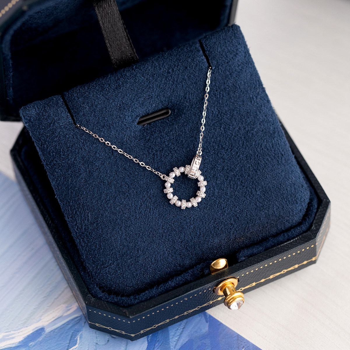 洛心纯银环环相扣好运项链轻奢小众送闺蜜生日礼物女生高级设计感