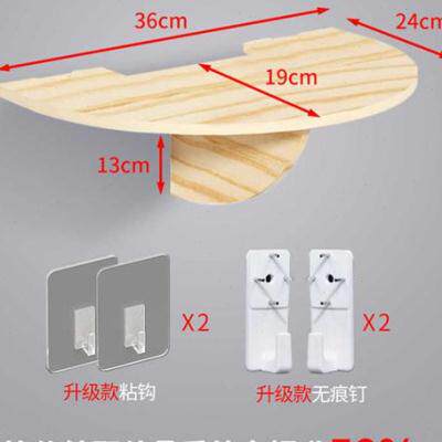 实木投影仪支架免打孔托盘架子投影架收纳盒固定挂架悬挂盒子床头