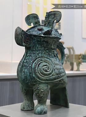 妇好鸮尊猫头鹰彷古青铜器摆件礼品影视道具研学创意古董古玩