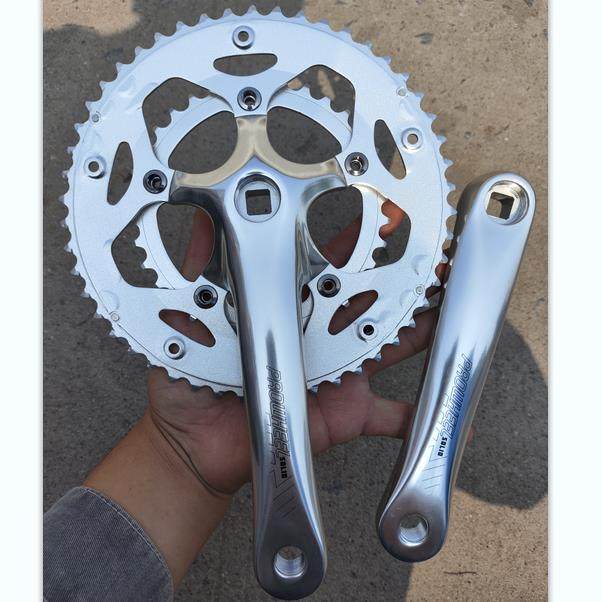 公路车自行车铝合金牙盘9速全铝合金公路车2片牙盘50-34齿170曲柄