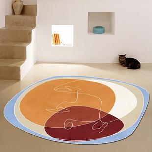 ARTRUG原创 不规则圆形地毯客厅家用脚垫马蒂斯艺术卧室椅子地垫