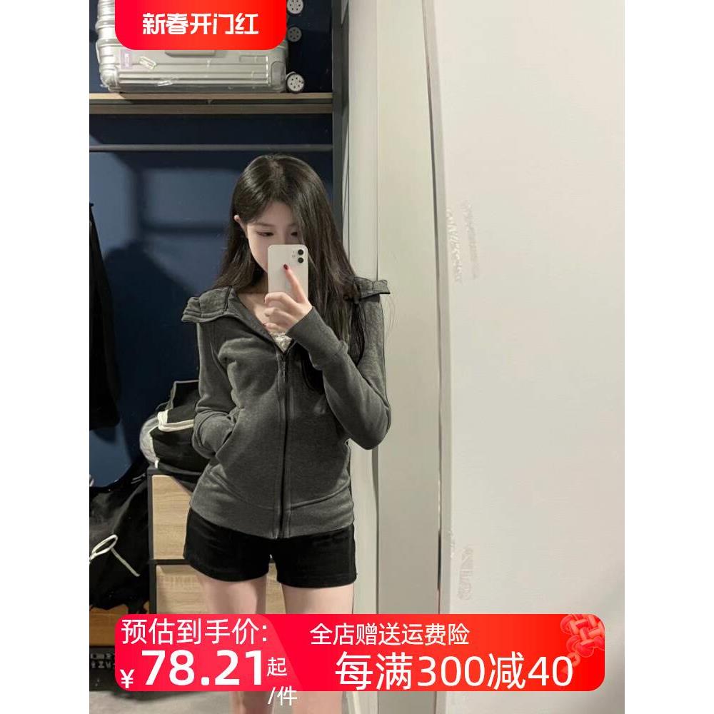 lulu修身卫衣外套女春秋短款初春瑜伽服运动上衣2024新款早春穿搭