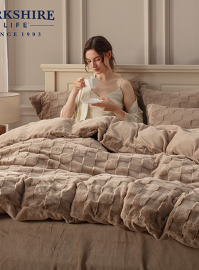 BERKSHIRE伯克希尔 慕思长毛雪貂绒四件套冬季加厚保暖被套床笠