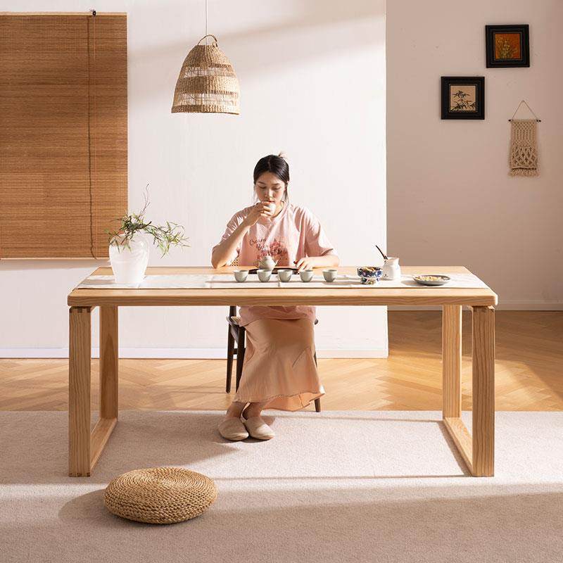 纯实木大板茶桌新中式简约茶几家用客厅书房办公室大桌子泡茶台